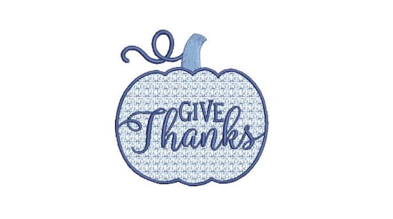 Give Thanks Pumpkin - Greek Key Pumpkin - Machine Embroidery design - 4x4 inch hoop - instant download
