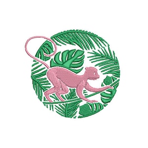 Monkey Palms Machine Embroidery File design - 4x4 inch hoop - Chinoiserie Chic - Instant Download