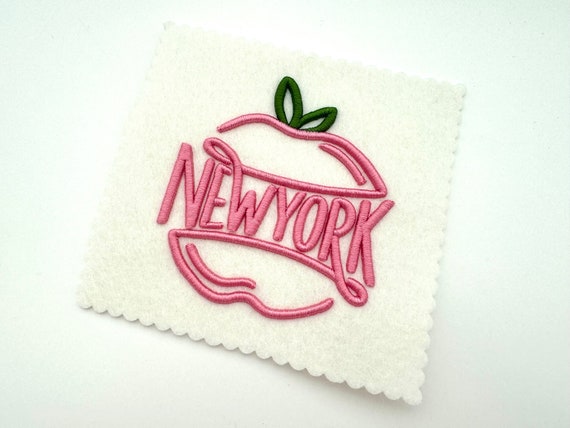 3D Puff New York Apple Machine Embroidery File design - 4 x 4 inch hoop - instant download -  3D Puff Embroidery Design
