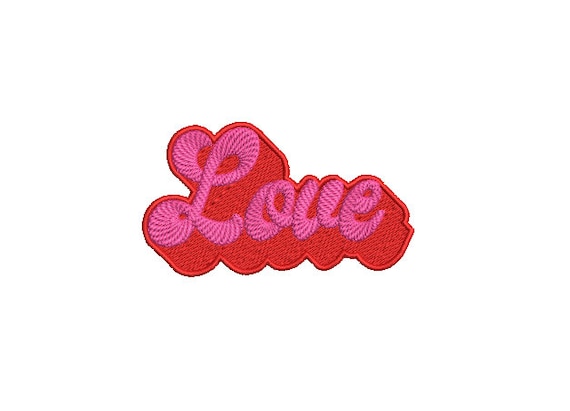 Retro Love Embroidery - Machine Embroidery File design -  4x4 inch hoop - 10cm hoop