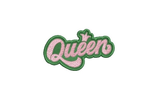 Queen Patch Embroidery Design - Machine Embroidery File design -  4x4 inch hoop - 10cm hoop - Retro Patch Design