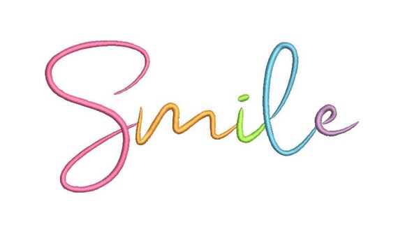 Rainbow Smile Machine Embroidery File design  - 8 x 8 inch hoop - Rainbow Embroidery Design
