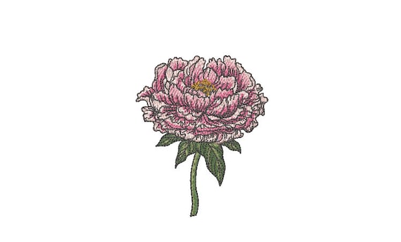 Chinese Peony Machine Embroidery File design 4 x 4 inch hoop - Peony Flower Design - Digital Download