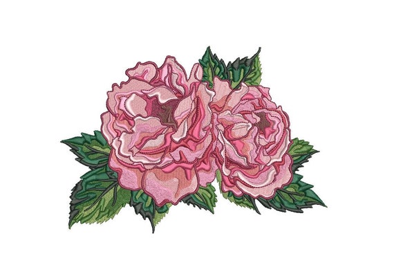 Big Shabby Roses - Machine Embroidery File design - 5 x 7 inch hoop - Instant download