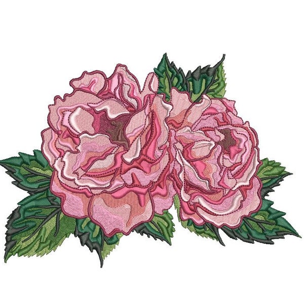 Big Shabby Roses - Machine Embroidery File design - 5 x 7 inch hoop - Instant download