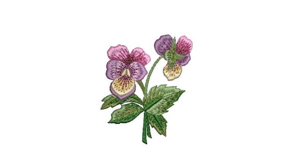 Pansies Machine Embroidery File design - 4x4 inch hoop  - Pansy Embroidery design
