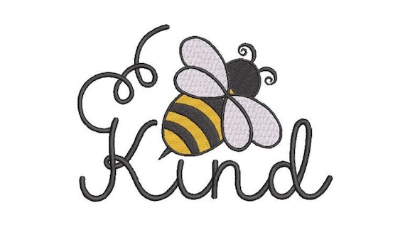 Bee Kind Machine Embroidery File - 6 x 10 inch hoop - Bee embroidery file - Machine Embroidery Design digital download