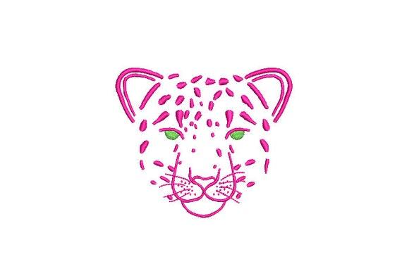 Leopard Face Easy Simple Machine Embroidery File design 4x4 inch hoop - Leopard Face - instant download