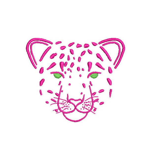 Leopard Face Easy Simple Machine Embroidery File design 4x4 inch hoop - Leopard Face - instant download