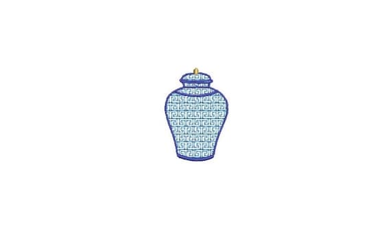 Greek Key Embroidery Jar - Filled Machine Embroidery File design  - 4x4 hoop - Mini Embroidery Design
