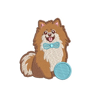 Pomeranian Machine Embroidery File design - 4x4 inch hoop - Dog Embroidery Design - Instant download