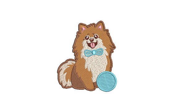 Pomeranian Machine Embroidery File design - 4x4 inch hoop - Dog Embroidery Design - Instant download