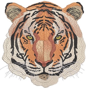 Diseño de bordado de tigre - Diseño de archivo de bordado de máquina realista - Aro de 8x12 pulgadas - Descarga instantánea