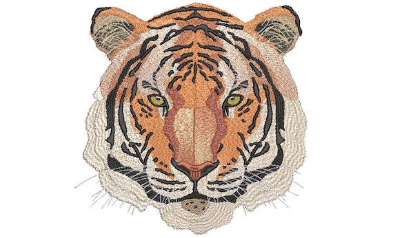 Tiger Embroidery Design - Realistic Machine Embroidery File design  - JUMBO hoop - Instant download