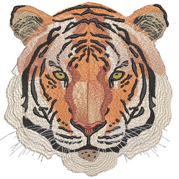 Tiger Embroidery Design - Realistic Machine Embroidery File design  - 8x12 inch hoop - Instant download