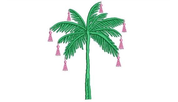 Tassel Palm Tree Machine Embroidery File design - 5 x 7 inch hoop - Palm Silhouette -  Brother Embroidery