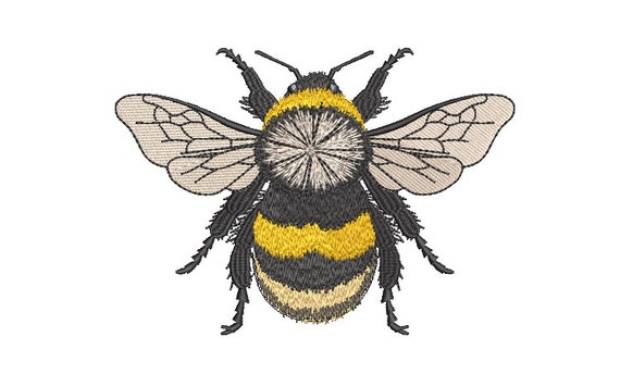 Bumblebee embroidery - Machine Embroidery File design - 6 x 10 inch hoop - Bee Embroidery Design