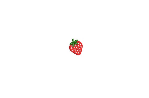 Mini Red Strawberry Machine Embroidery File design 4x4 inch hoop - 1 inch Strawberry Embroidery Design