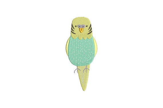 Budgerigar Budgie Machine Embroidery File design 5x7 hoop - instant download