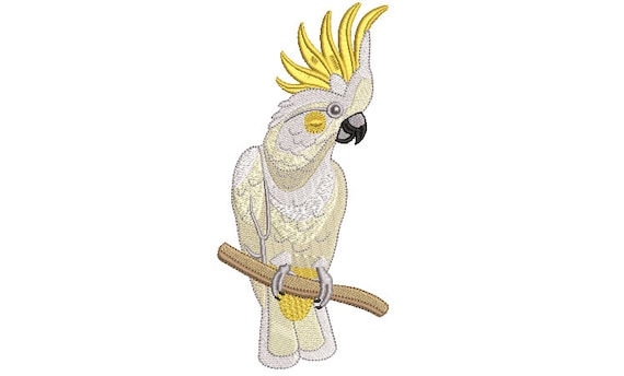 Australian Cockatoo Bird - Machine Embroidery File design 5x7 hoop - instant download - Yellow Cockatoo
