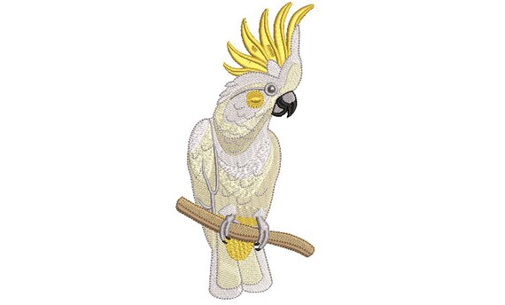 Australian Cockatoo Bird - Machine Embroidery File design 5x7 hoop - instant download - Yellow Cockatoo