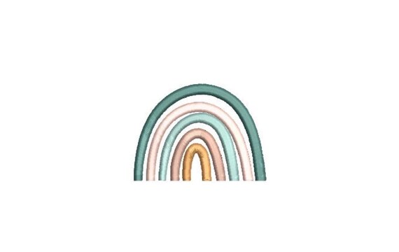 Boho Rainbow Mini Embroidery File design -  3x3 hoop - Satin stitch Rainbow - Rainbow Embroidery File
