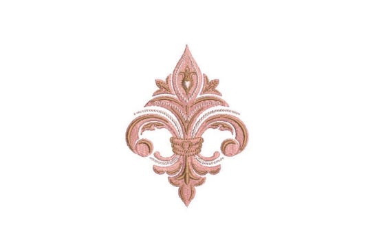 Heart Fleur De Lis embroidery - Machine Embroidery File design - 4 x 4 inch hoop - instant download