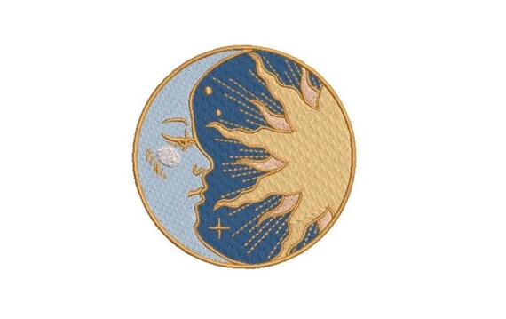 Sun & Moon - Machine Embroidery File design - 4x4 inch hoop - instant download