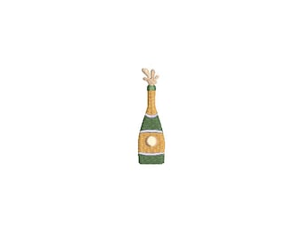 Champagne Bottle - Machine Embroidery File design  - 4x4 hoop - Mini embroidery