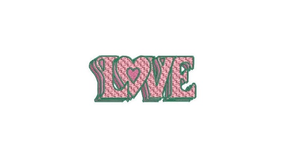 Love Stack Embroidery - Machine Embroidery File design -  4x4 inch hoop - 10cm hoop - Valentine Embroidery Download
