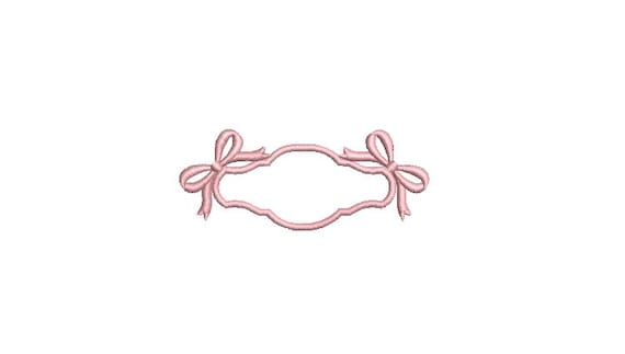 Bow Banner - Monogram Frame - Machine Embroidery File design -  4x4 inch hoop - Monogram Embroidery Design