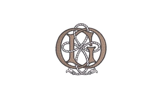 Antique G D Monogram or D G  -  Machine Embroidery File design - 3x3 inch hoop - Vintage Monogram