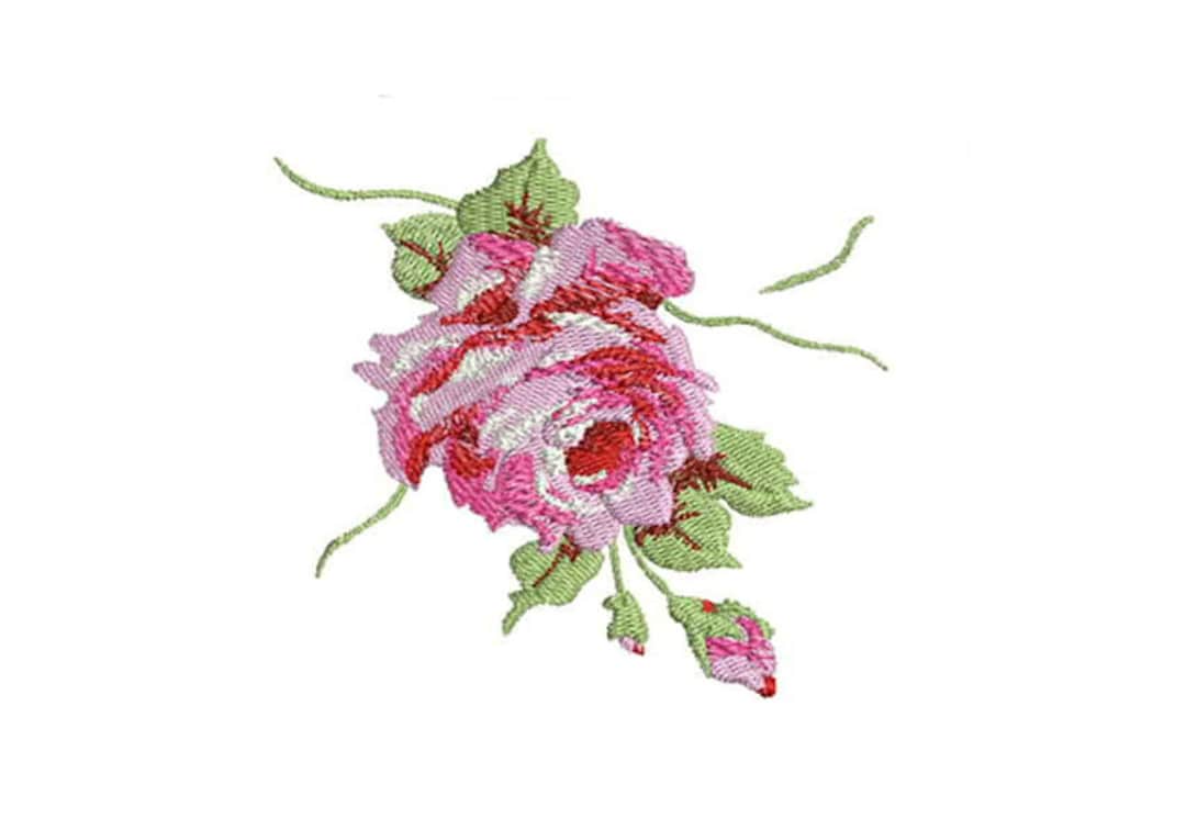 Machine Embroidery Rag Roses Rose Embroidery -machine Embroidery Whimsical Vintage Rose Machine ...