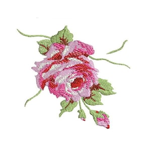 Rose Embroidery -Machine Embroidery Whimsical Vintage Rose Machine Embroidery File design 4 x 4 inch hoop