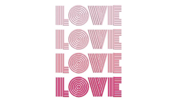 love in pink design - Machine Embroidery File design - 5x7 hoop - Instant download - love word embroidery file