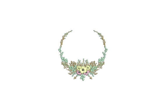 ITH Machine Embroidery Whimsical Wildflower Flower Wreath Machine Embroidery File design 4x4 inch In the hoop