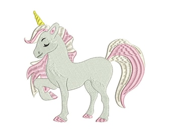 Unicornio bordado diseño - diseño de archivo de bordado 7x12 pulgadas o 18x30cm aro unicornio bordado en el aro ITH descarga instantánea