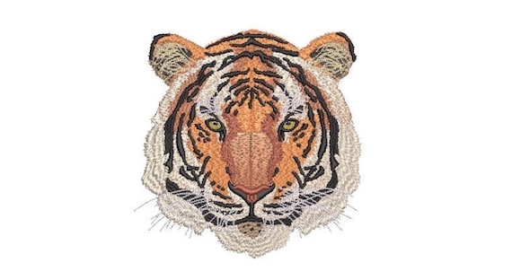 Tiger Embroidery Design - Realistic Machine Embroidery File design  - 6x10 inch hoop - Instant download