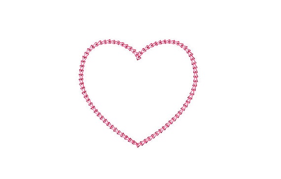 Chainstitch Heart - Machine Embroidery File Design - 4x4