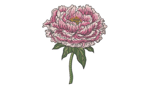 Chinese Peony Machine Embroidery File design 5 x 7 inch hoop - Peony Flower Design - Digital Download