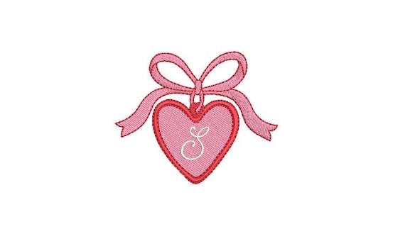 Heart Locket Monogram Frame - Machine Embroidery File design -  4x4 inch hoop - Letters Not Included