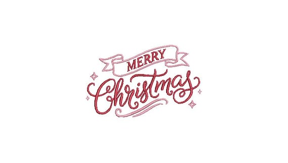 Merry Christmas Scroll Embroidery - Machine Embroidery File design - 4x4 inch hoop - Xmas Embroidery File