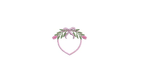 Tiny Lilac Crest Machine Embroidery File design 3x3 inch hoop - 2.5 inch Monogram Frame