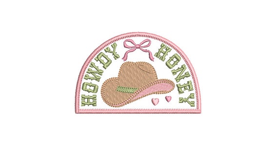 Howdy Honey Machine Embroidery File design - 5x7 inch hoop - Western Embroidered Patch Design Download