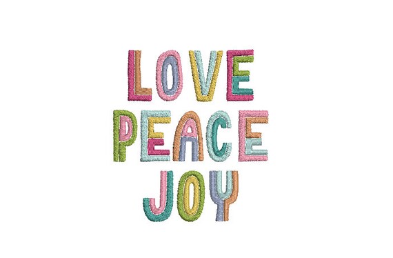 Love Peace Joy Machine Embroidery File design - 4x4 inch hoop  -instant download - Embroidery Design