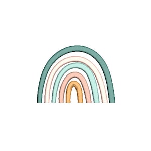 Boho  Rainbow - Machine Embroidery File design - 4x4 inch hoop - Monogram Frame - Satin Stitch Rainbow Embroidery Design