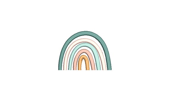 Boho  Rainbow - Machine Embroidery File design - 4x4 inch hoop - Monogram Frame - Satin Stitch Rainbow Embroidery Design