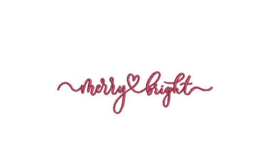 Christmas Embroidery -Merry Bright - Machine Embroidery File design 4x4 inch hoop - instant download
