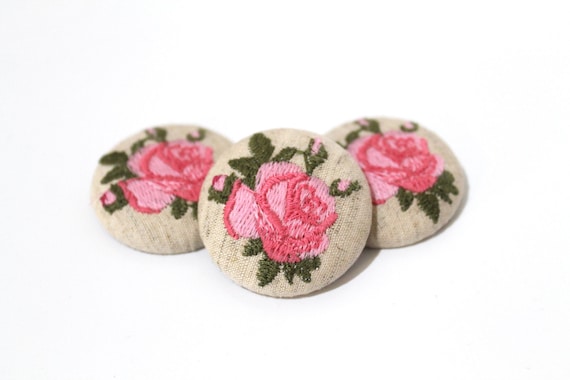 Rose Button Covers ITH Machine Embroidery File design 5x7 inch hoop - instant download