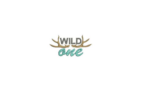 Machine Embroidery Antlers WILD ONE Bohemian Machine Embroidery File design 4x4 inch hoop